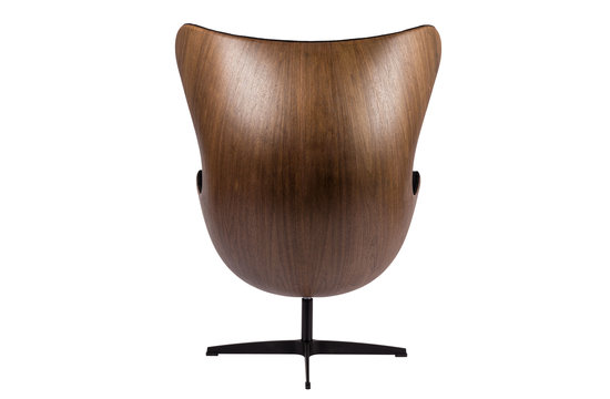 Egg Chair - Noir / Placage de bois