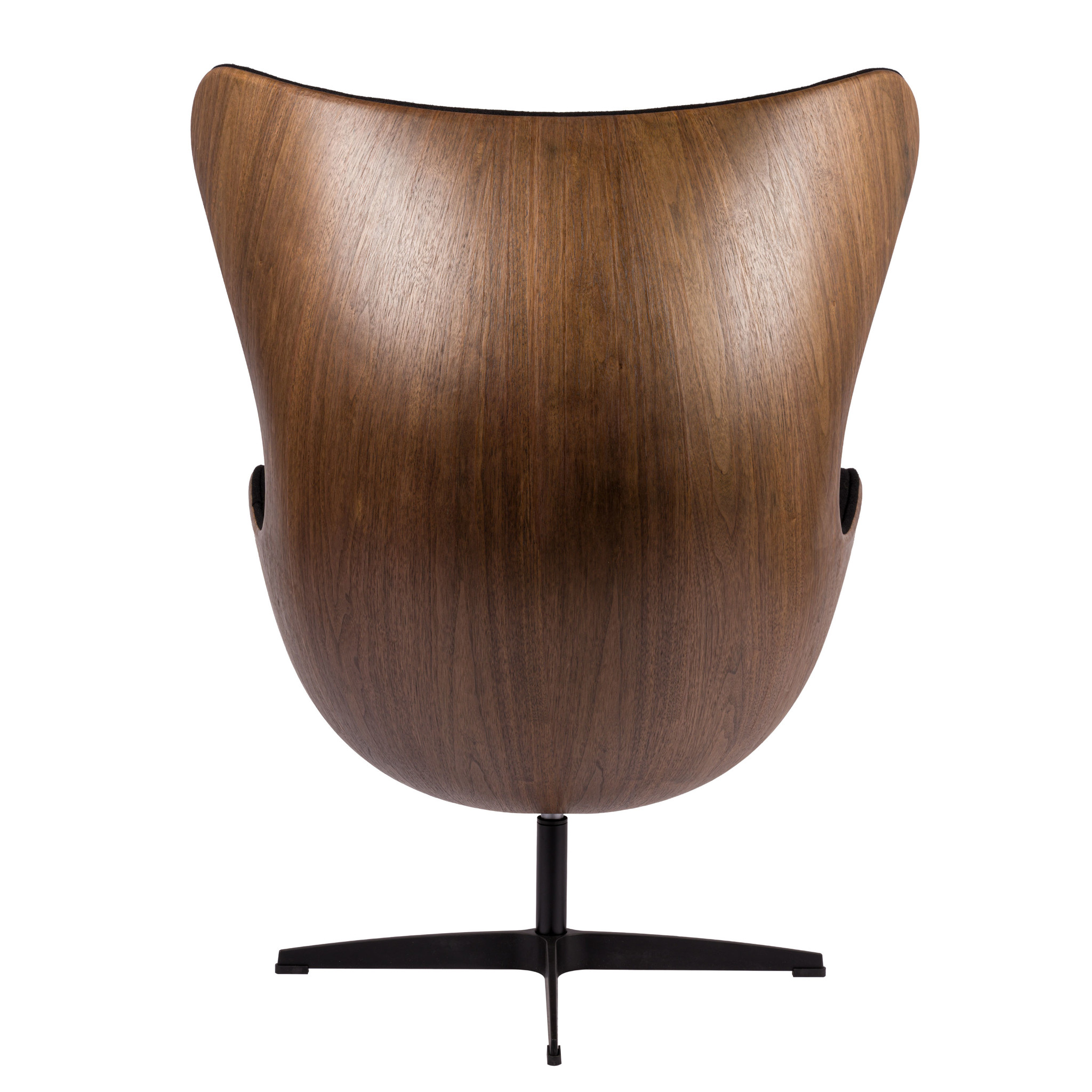 Egg Chair - Noir / Placage de bois