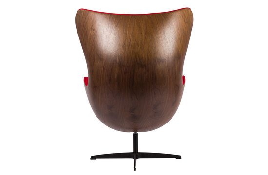 Egg Chair - Rouge / Placage de bois