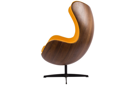 Egg Chair - Ocre Jaune / Placage de bois
