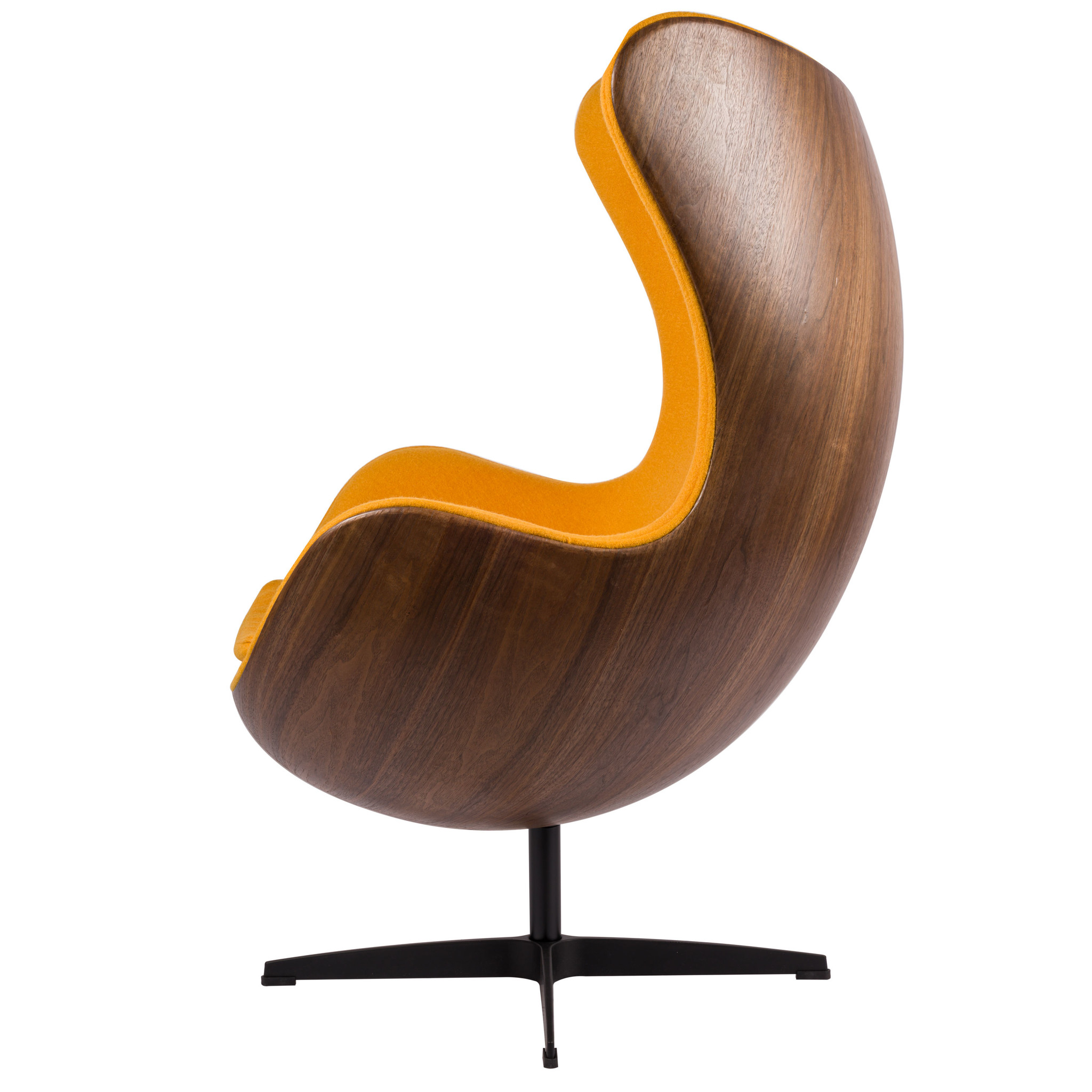 Egg Chair - Ocre Jaune / Placage de bois