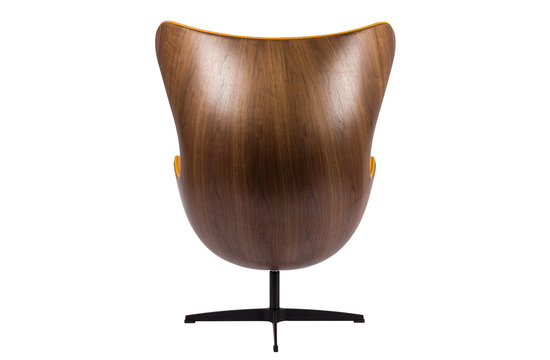 Egg Chair - Ocre Jaune / Placage de bois