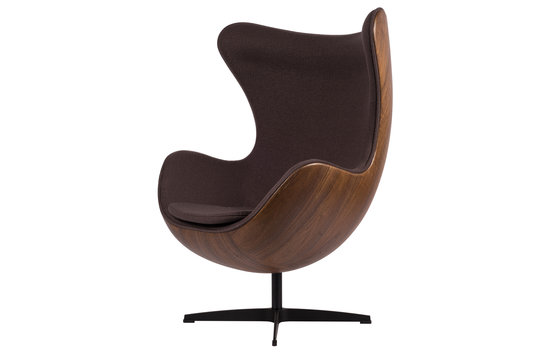 Egg Chair - Grijs / Houtfineer