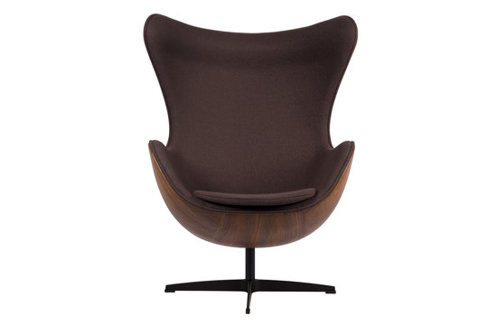 Egg Chair - Grijs / Houtfineer