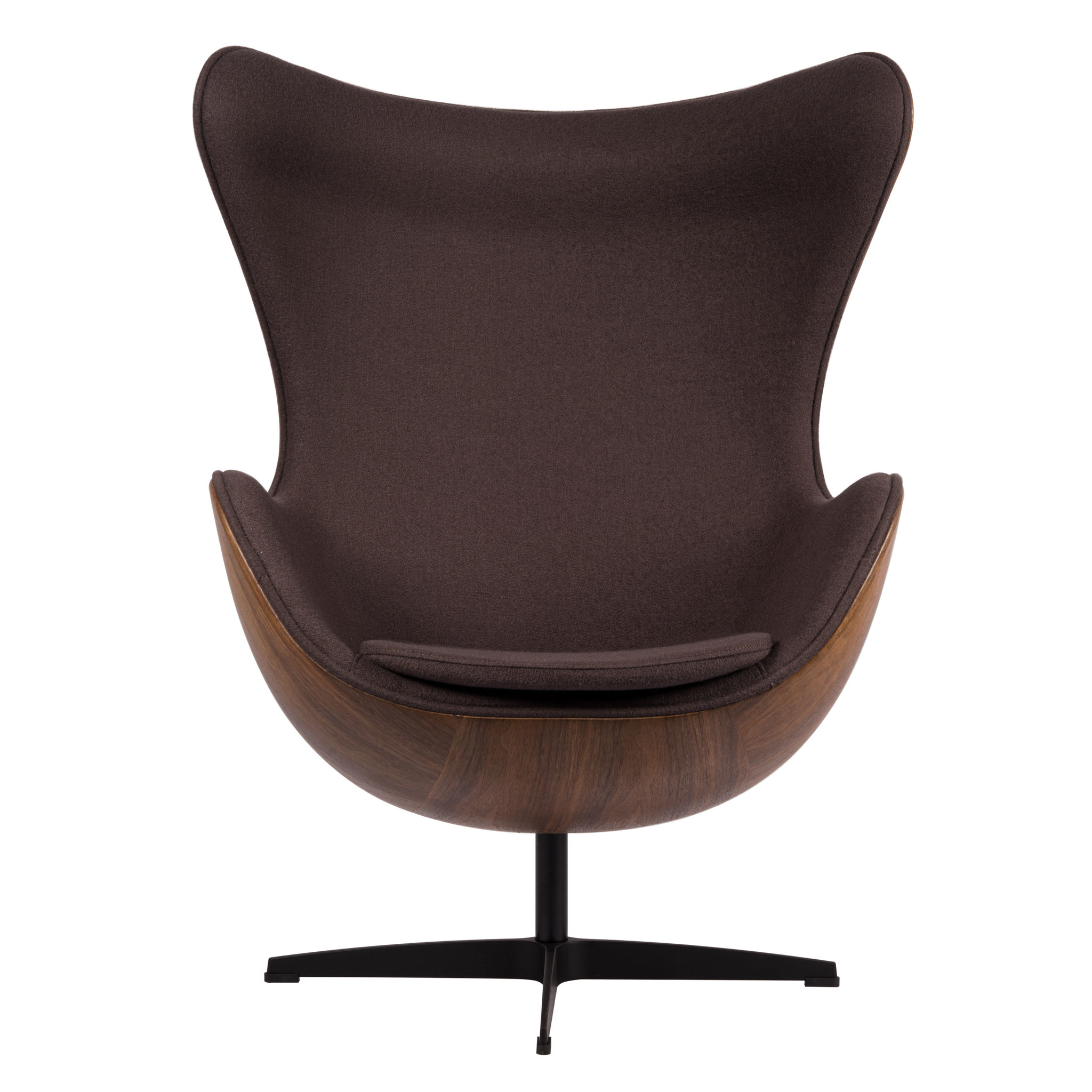 Egg Chair - Grijs / Houtfineer