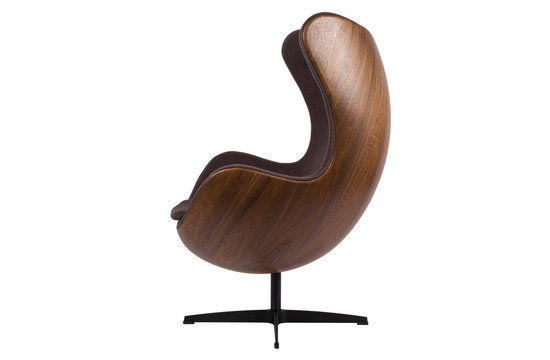 Egg Chair - Grijs / Houtfineer