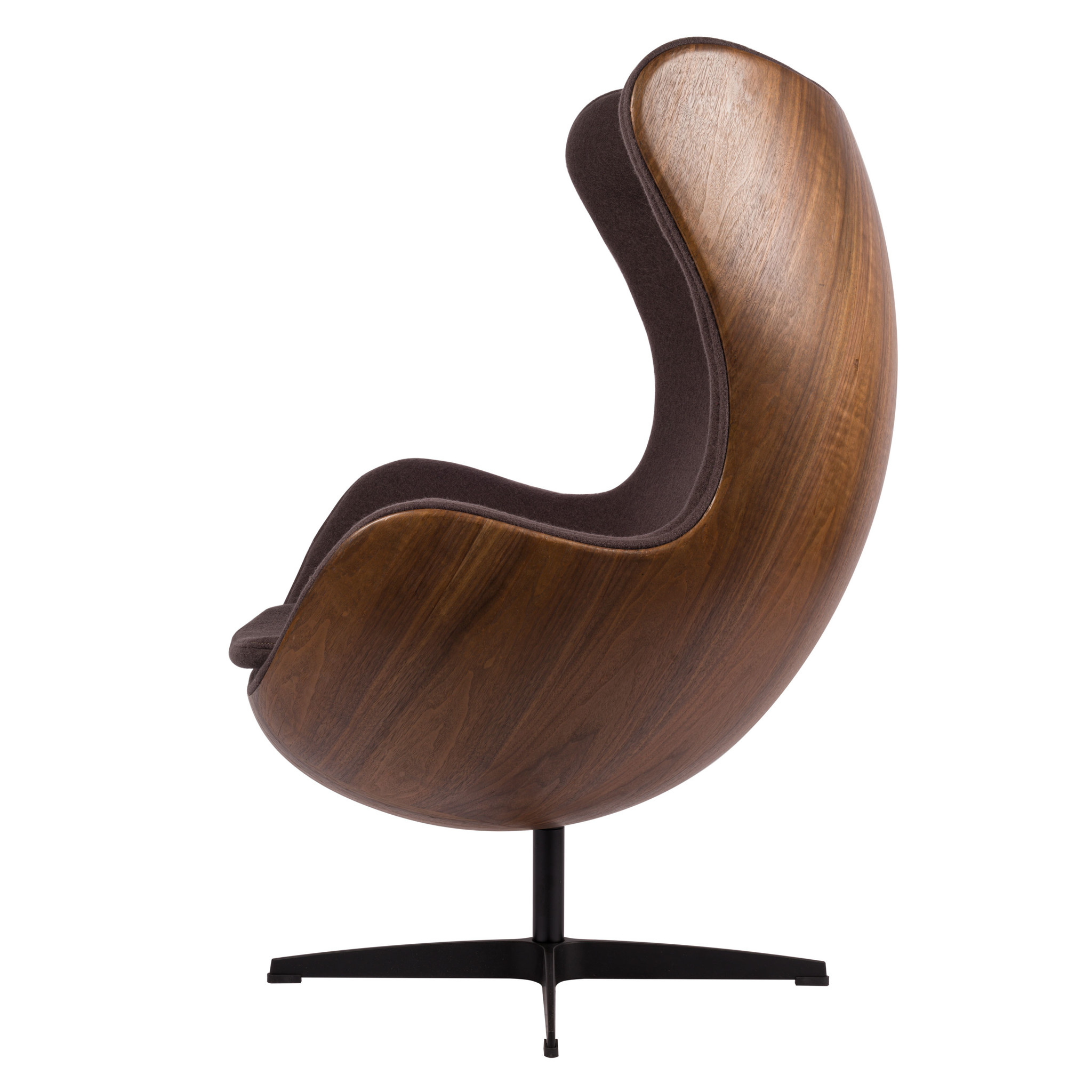Egg Chair - Grijs / Houtfineer