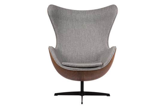 Egg Chair - Gris clair / Placage de bois