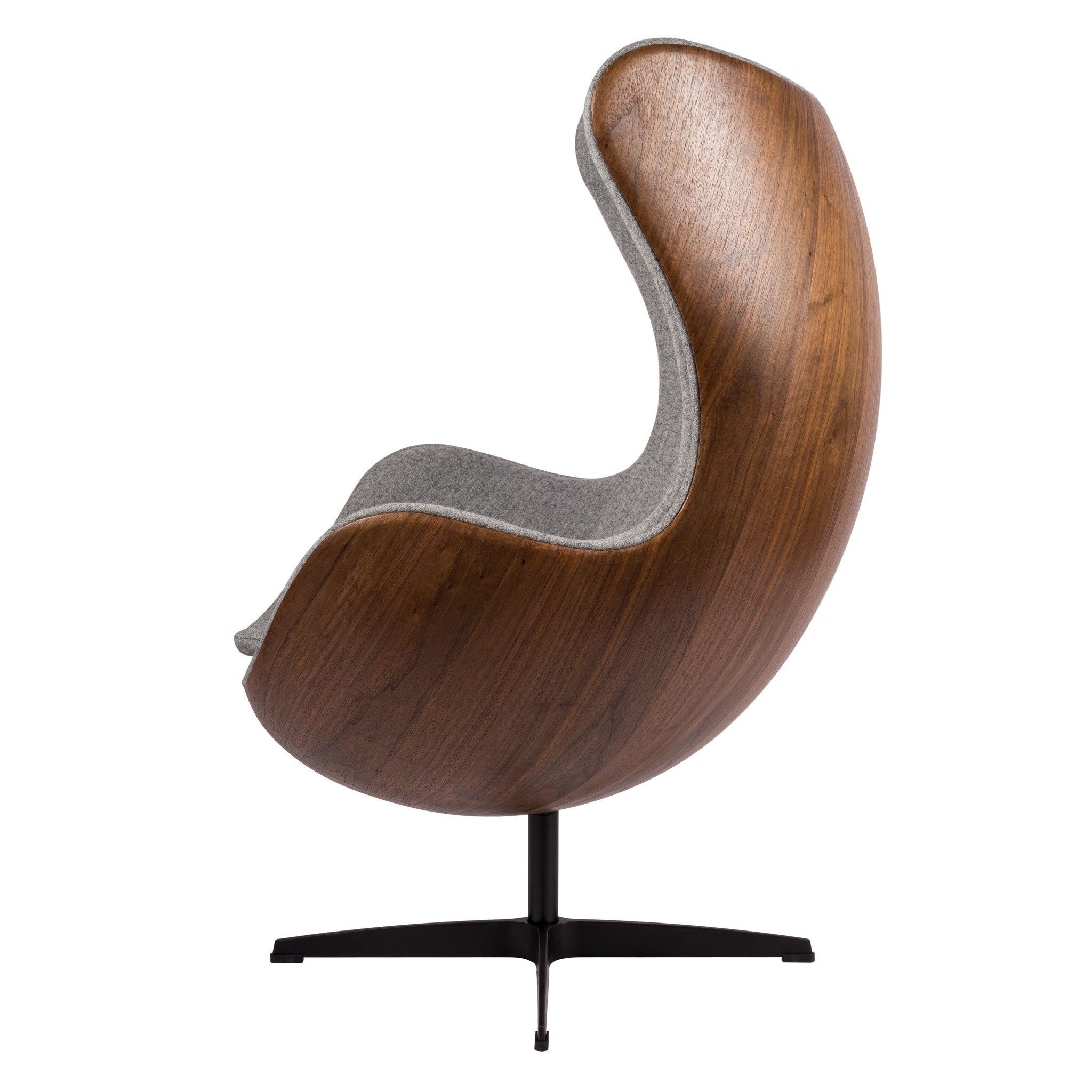 Egg Chair - Gris clair / Placage de bois