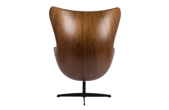 Egg Chair - Lichtgrijs / Houtfineer