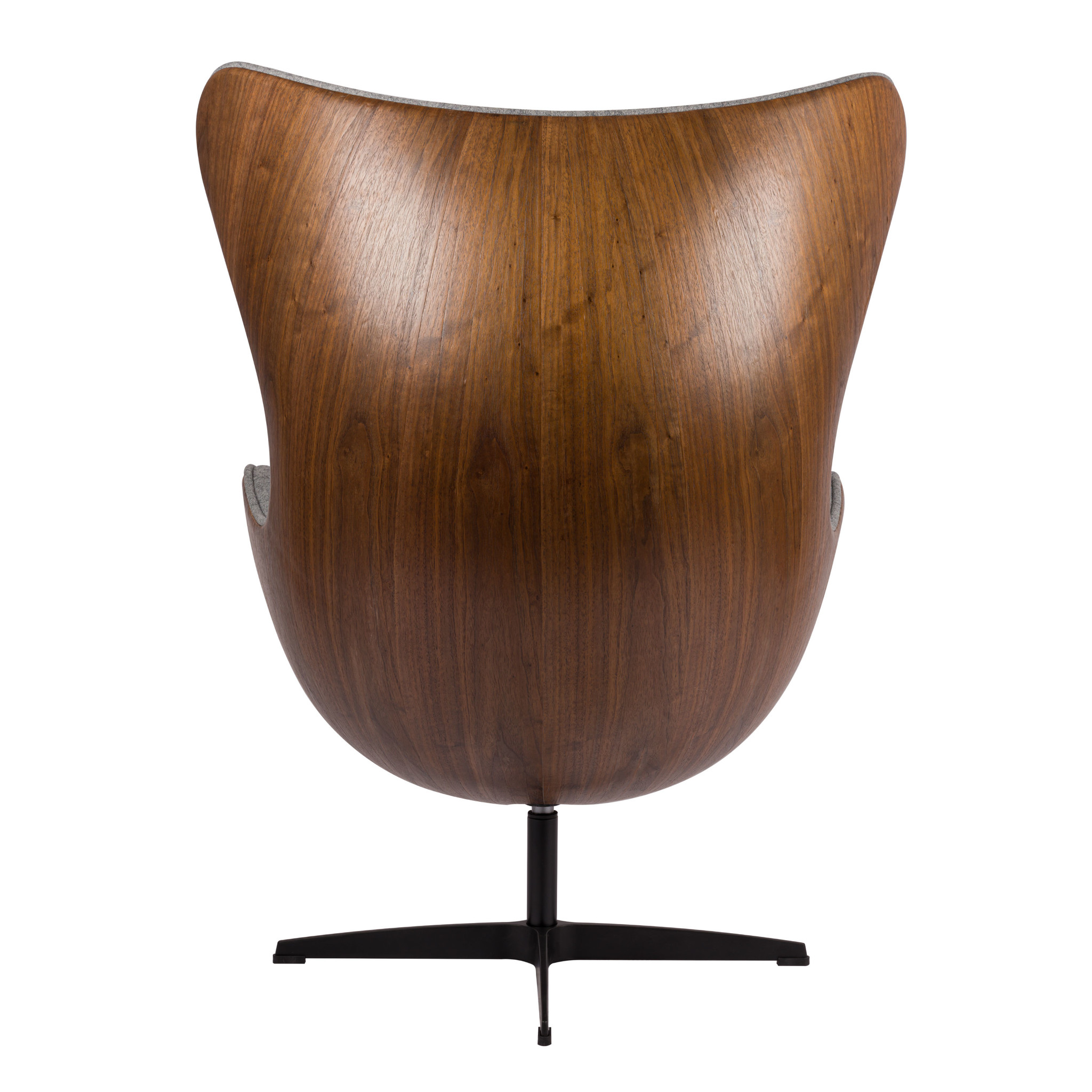 Egg Chair - Lichtgrijs / Houtfineer