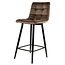 D2D Design Tabouret De Bar Logan - Brun Velours