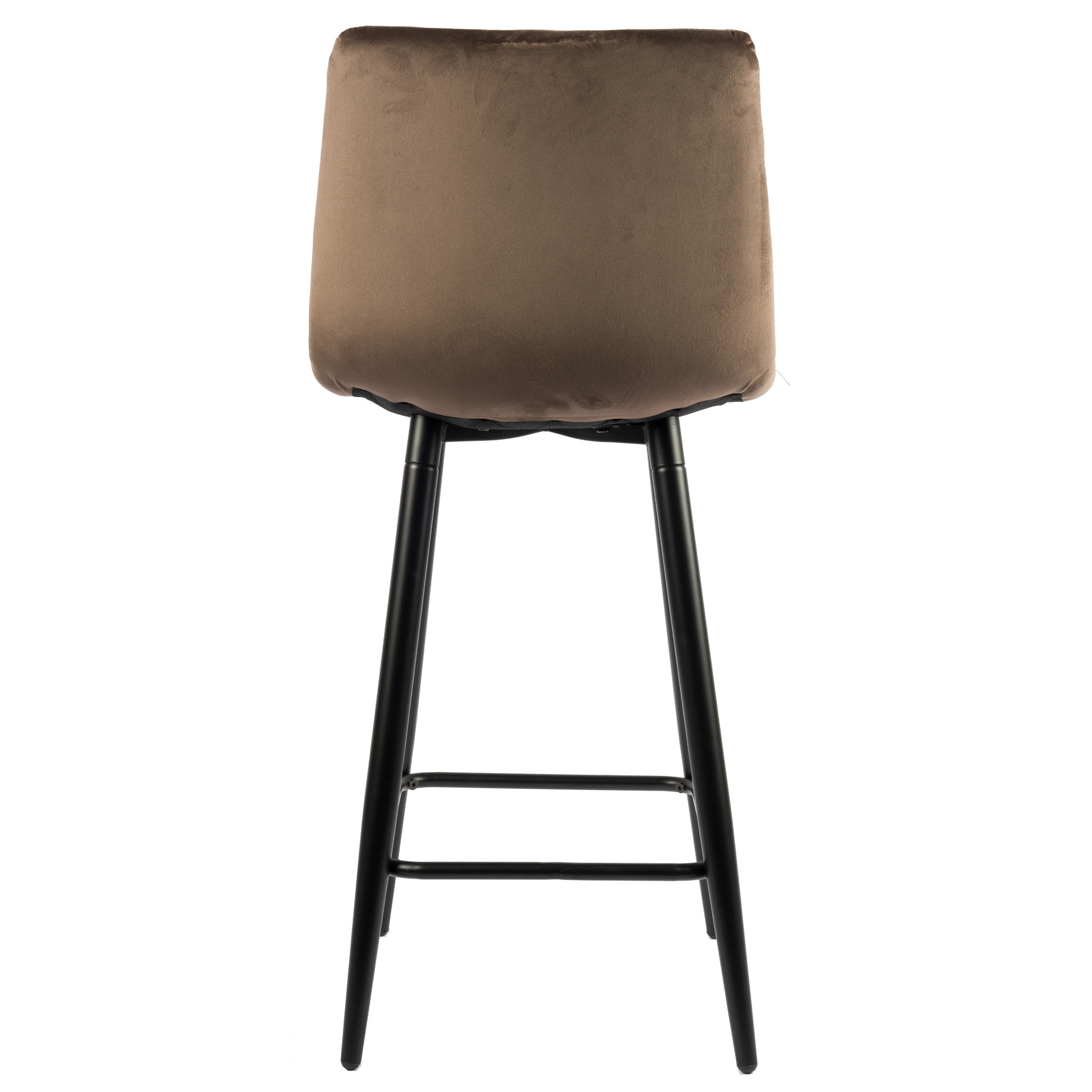 Logan Barkruk - Bruin | Velours | Velvet | Zwart stalen poten | Design barstoel