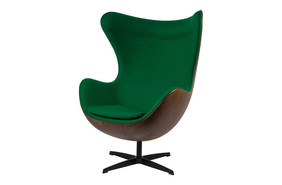 Egg Chair - Vert / Placage de bois