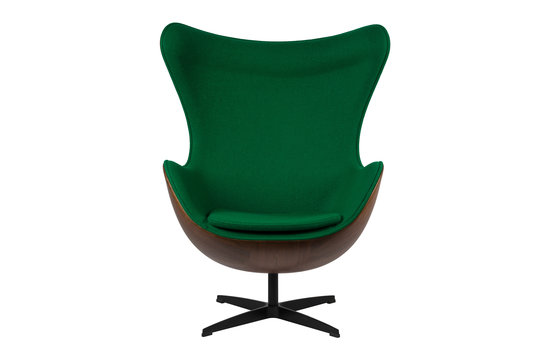 Egg Chair - Vert / Placage de bois