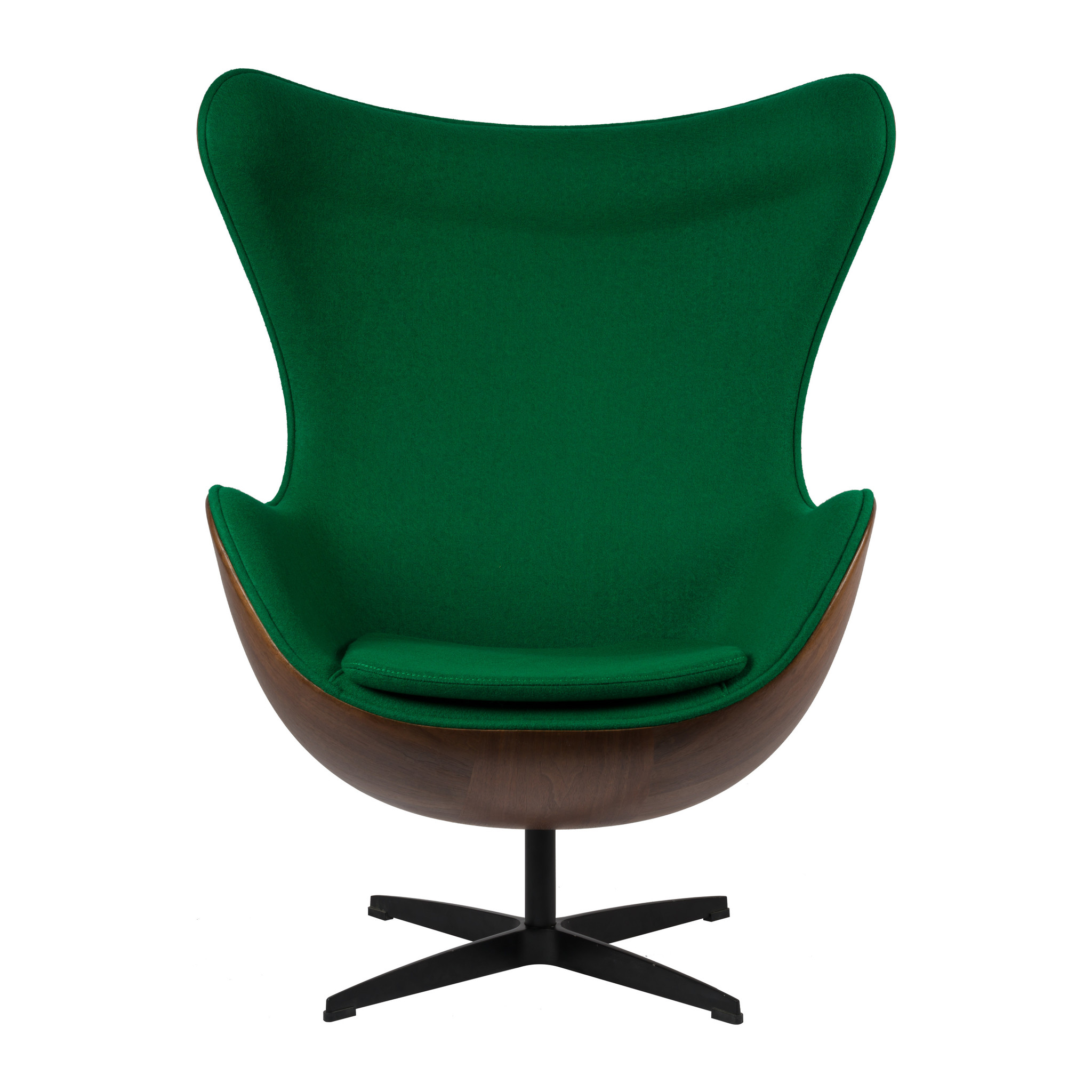 Egg Chair - Groen / Houtfineer