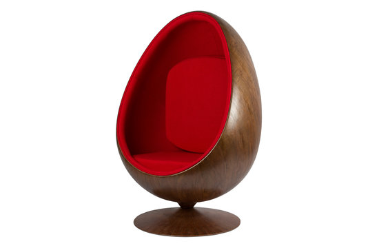Cocoon Stuhl - Rood / Houtfineer