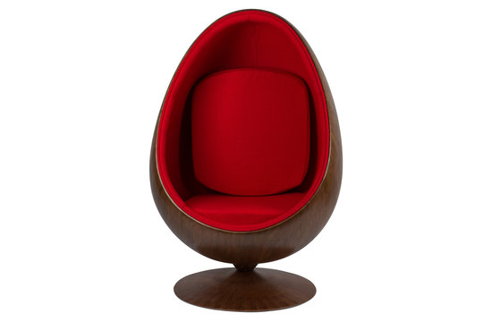 Cocoon Stuhl - Rood / Houtfineer