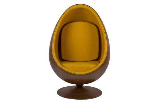 Cocoon Chair - Jaune / Placage de bois