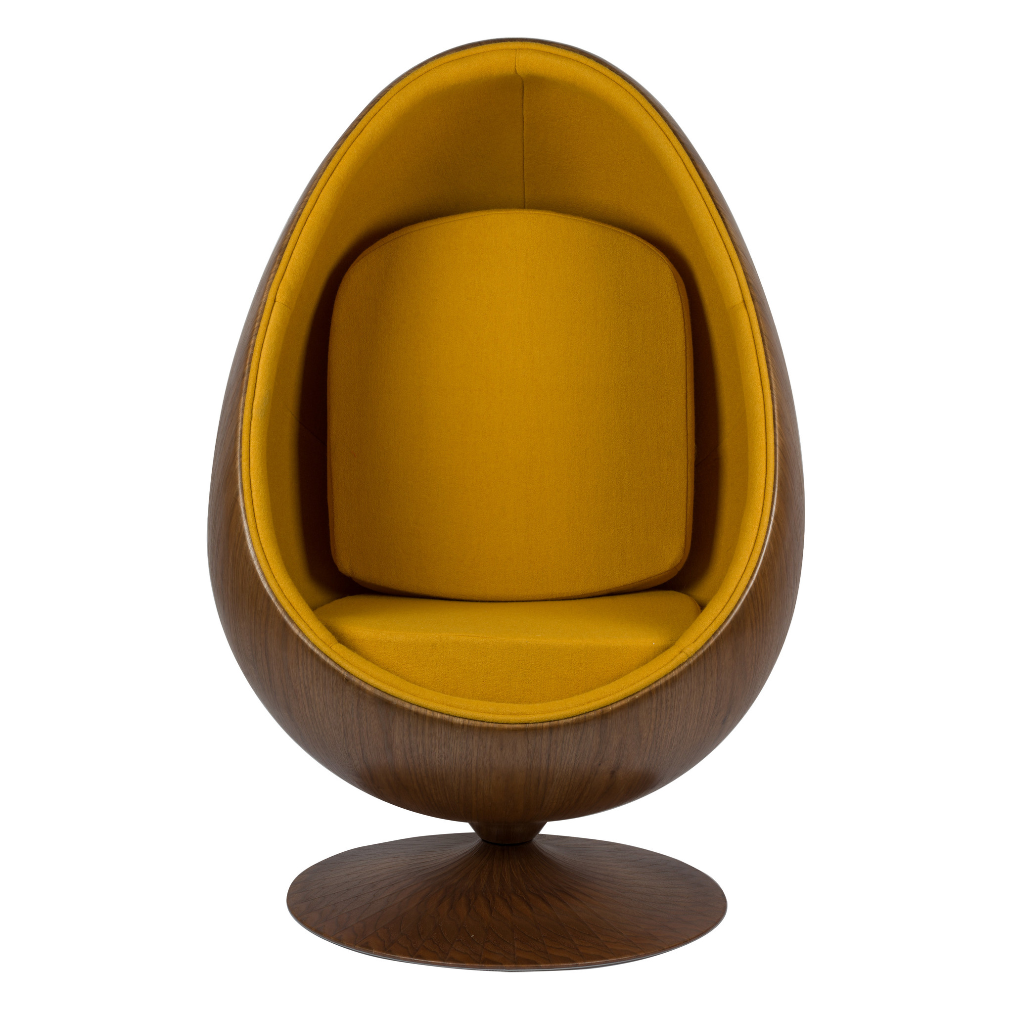 Cocoon Chair - Jaune / Placage de bois