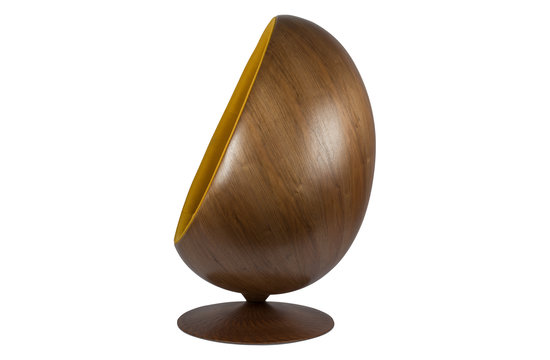 Cocoon Chair - Jaune / Placage de bois
