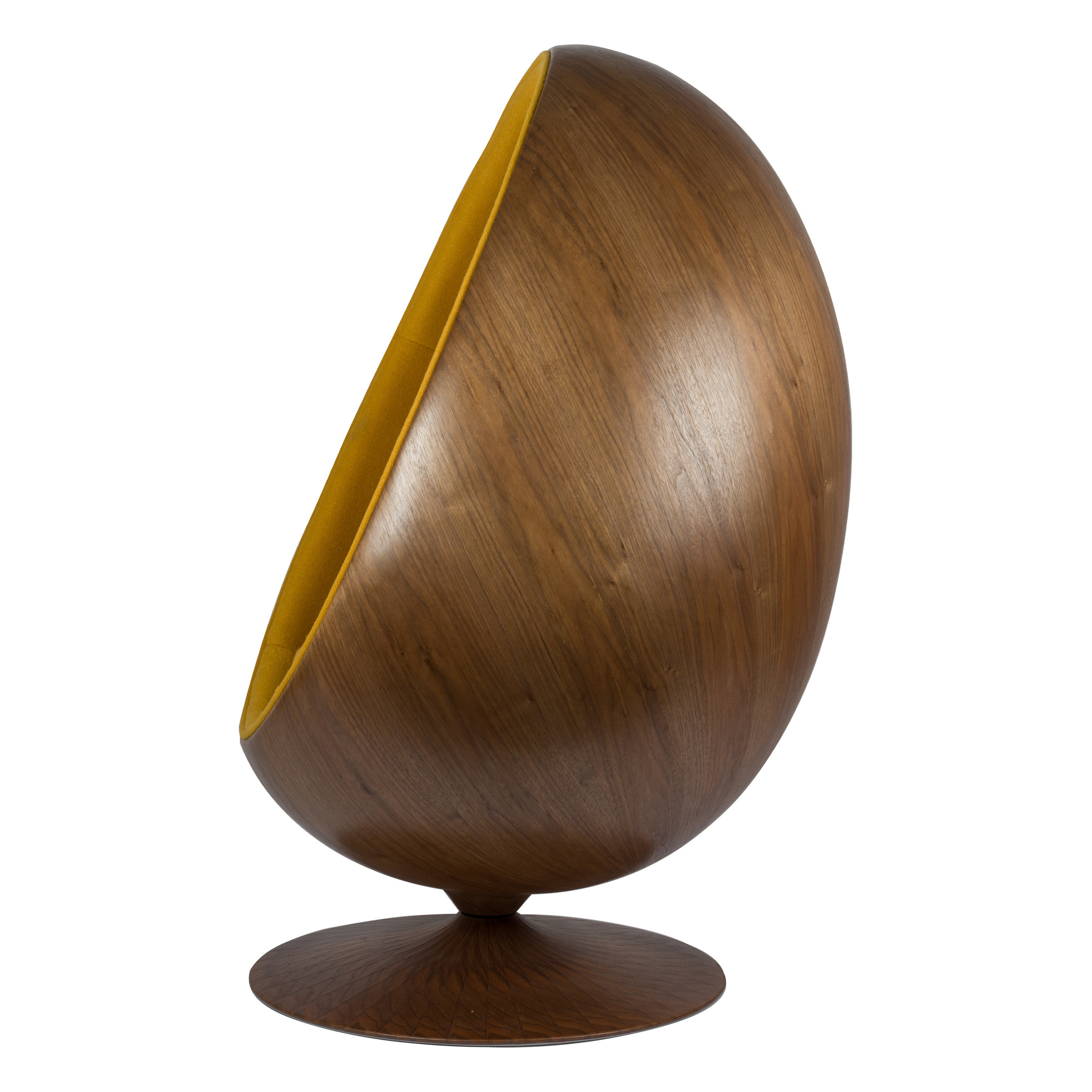 Cocoon Chair - Jaune / Placage de bois