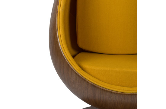 Cocoon Chair - Jaune / Placage de bois