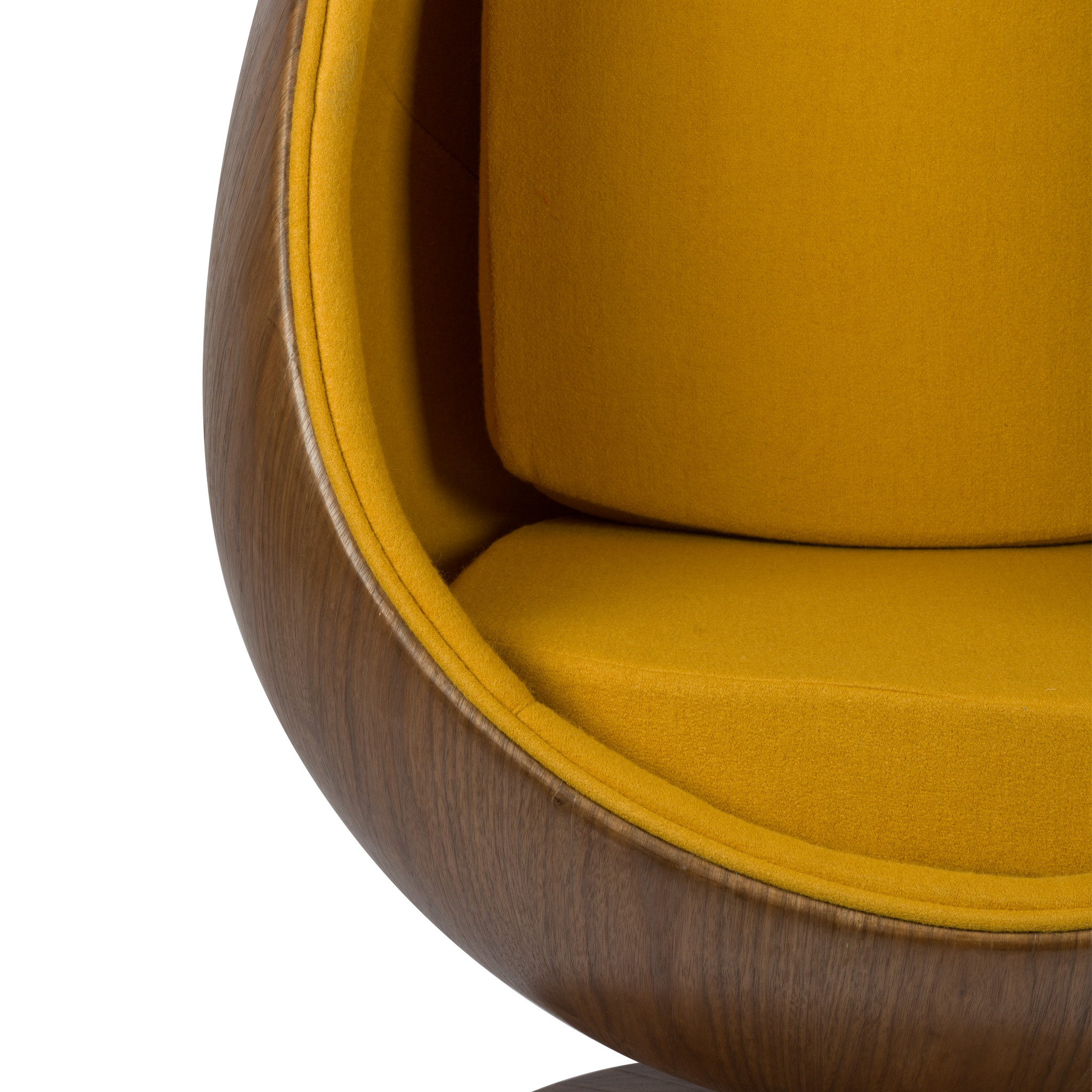 Cocoon Chair - Jaune / Placage de bois