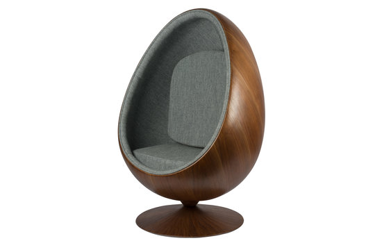 Cocoon Chair - Gris / Placage de bois
