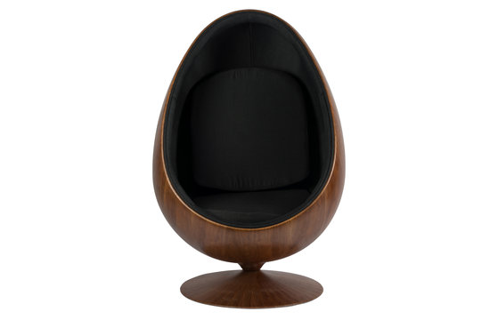 Cocoon Chair - Zwart / Houtfineer