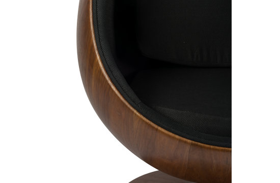 Cocoon Chair - Zwart / Houtfineer