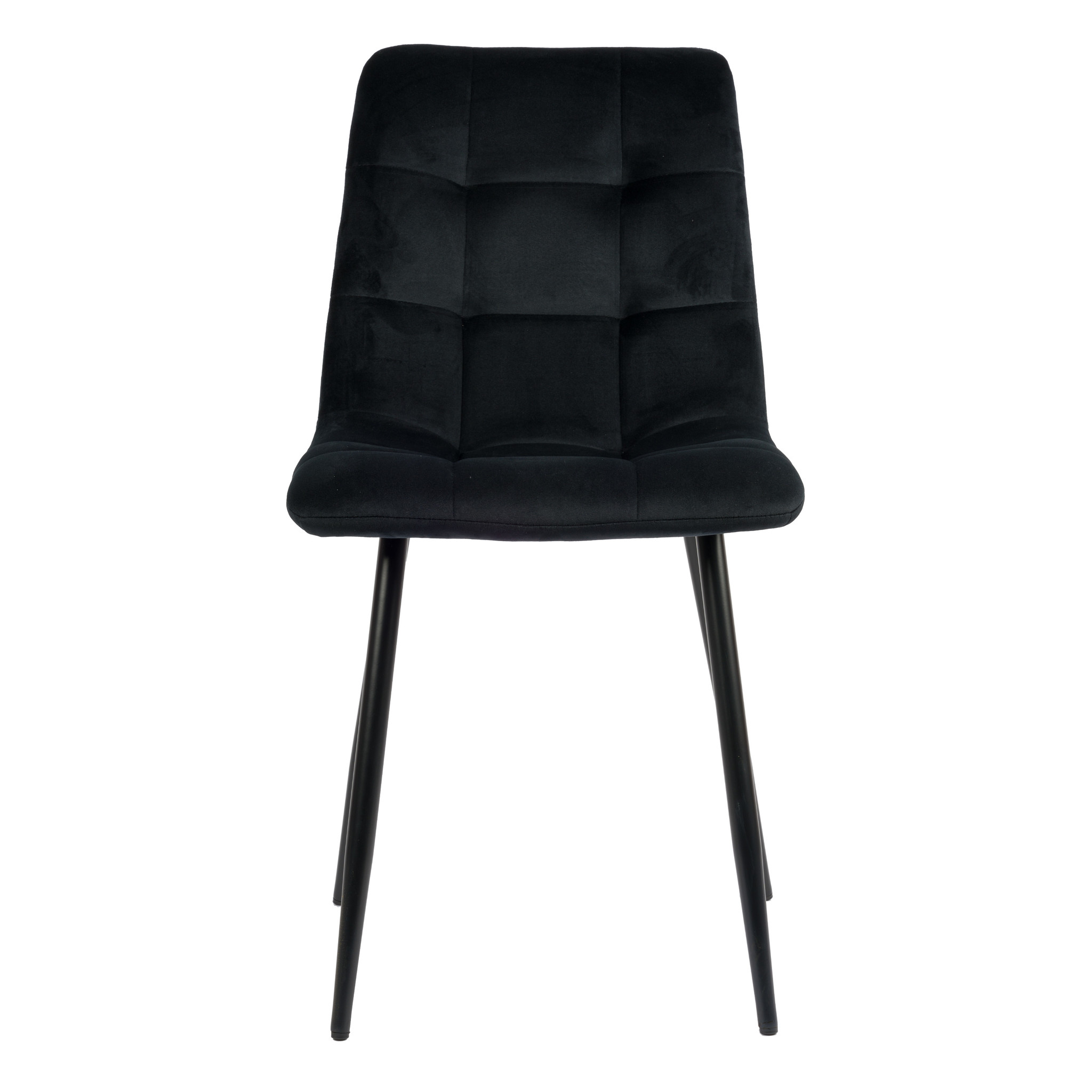 Elise Eetkamerstoel - Zwart | Velours | Velvet | Zwart stalen poten | Design eetkamerstoel