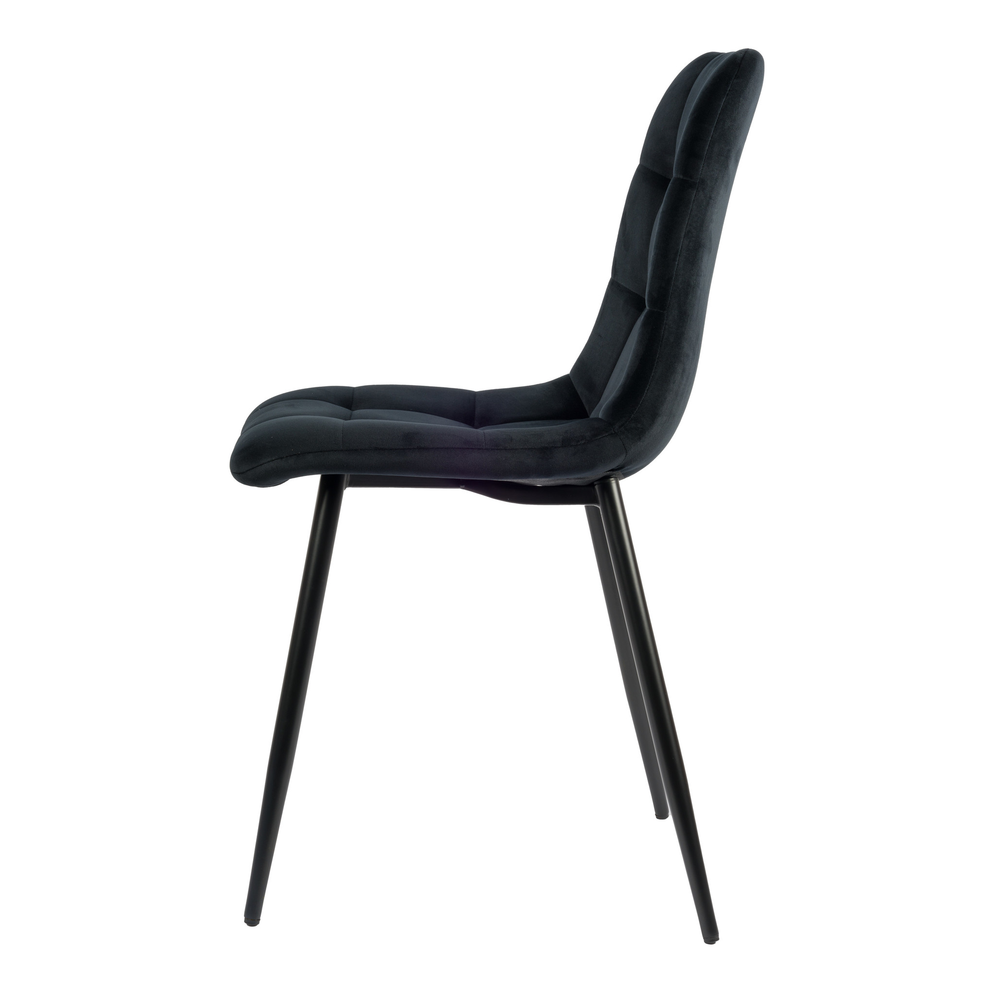 Elise Eetkamerstoel - Zwart | Velours | Velvet | Zwart stalen poten | Design eetkamerstoel