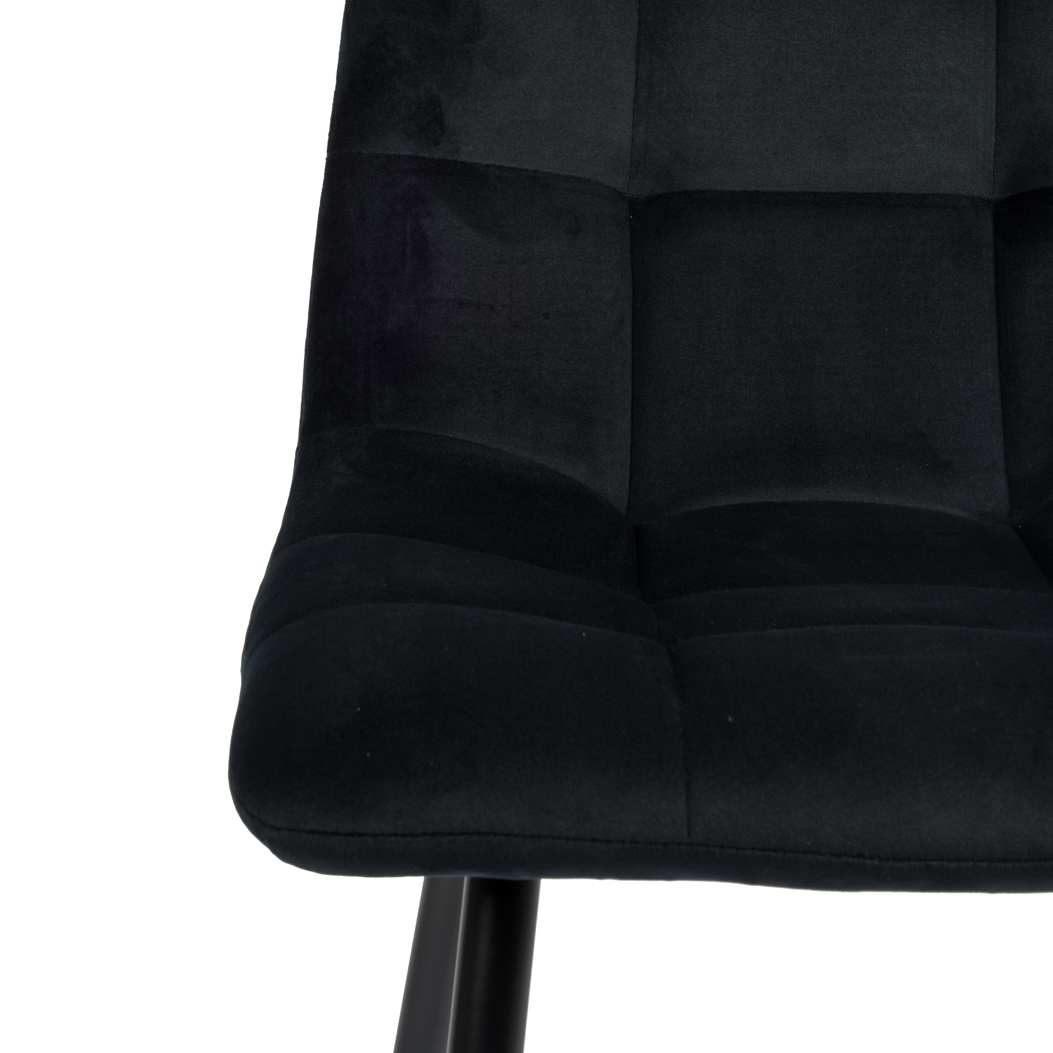 Elise Eetkamerstoel - Zwart | Velours | Velvet | Zwart stalen poten | Design eetkamerstoel