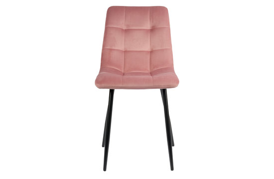 Elise Eetkamerstoel - Roze | Velours | Velvet | Zwart stalen poten | Design eetkamerstoel