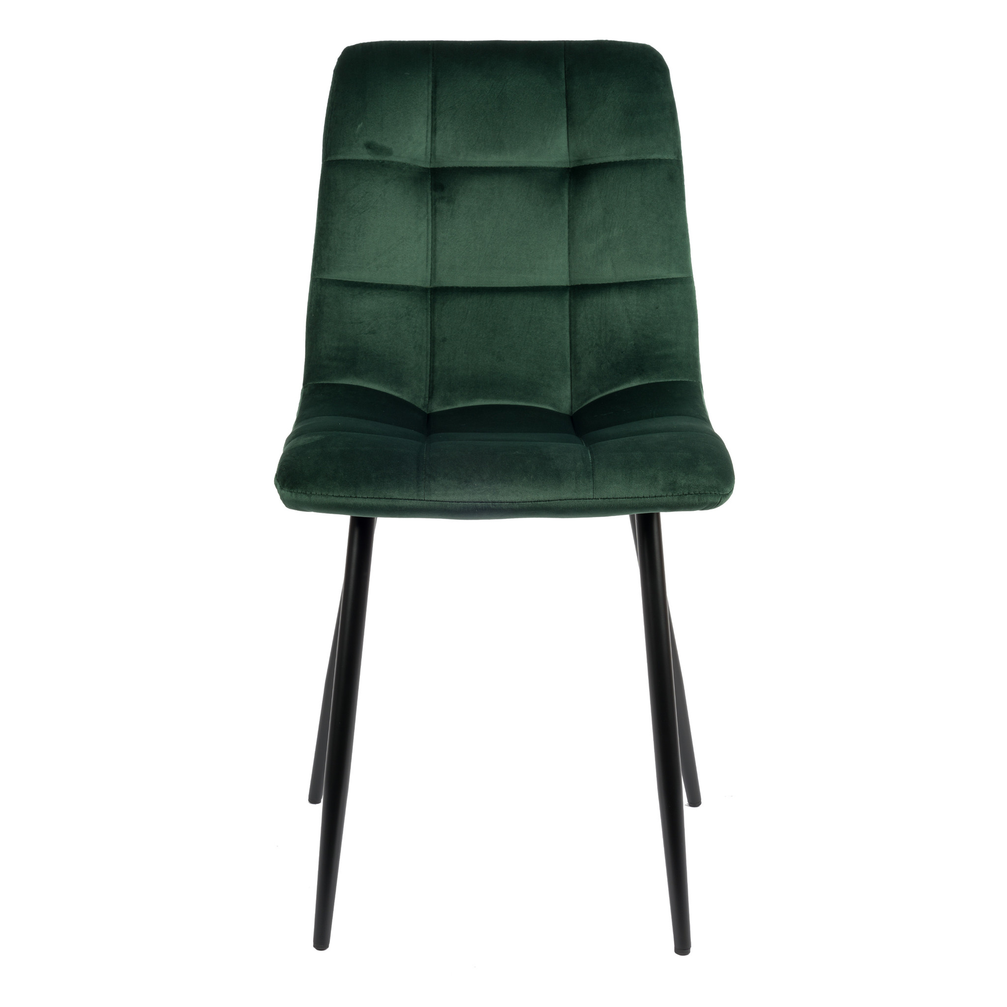 Elise Eetkamerstoel - Groen | Velours | Velvet | Zwart stalen poten | Design eetkamerstoel