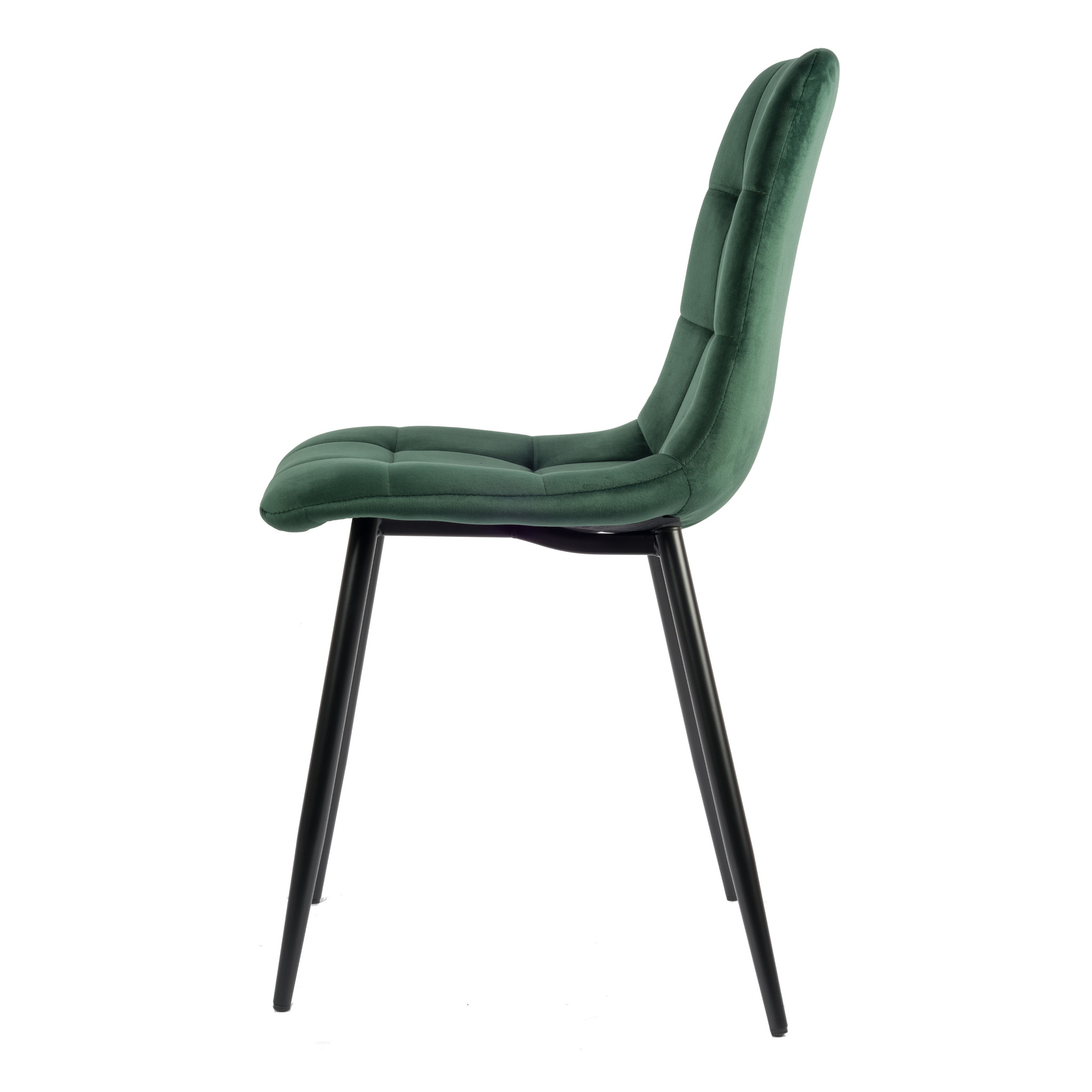 Elise Eetkamerstoel - Groen | Velours | Velvet | Zwart stalen poten | Design eetkamerstoel