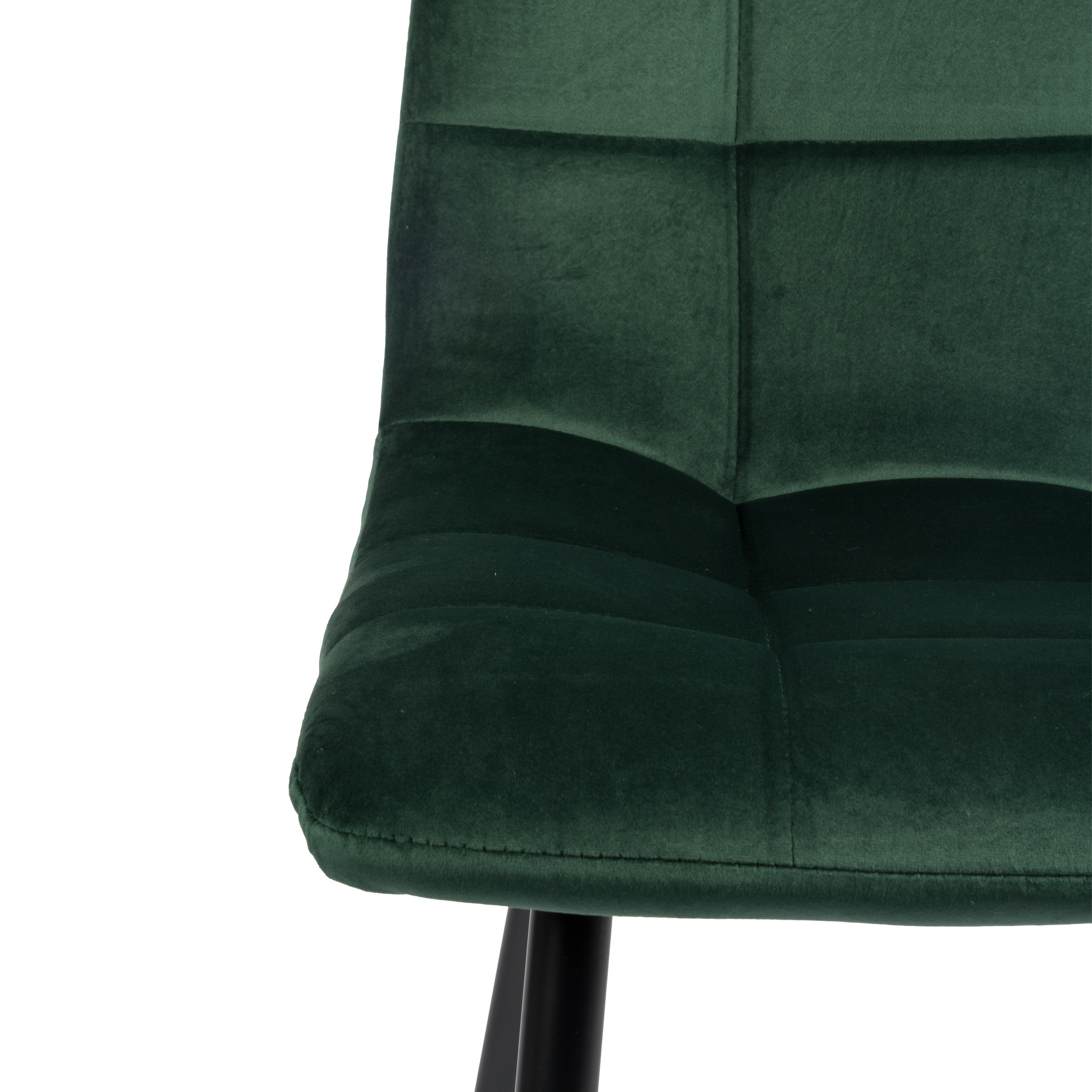 Elise Eetkamerstoel - Groen | Velours | Velvet | Zwart stalen poten | Design eetkamerstoel