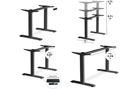 Elektrisch verstellbarer Schreibtisch - Dual Motor | Weiß | 160 x 80 cm