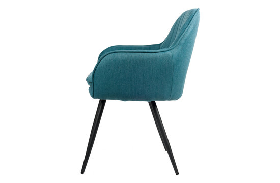 Brienne Eetkamerstoel - Blauw | Weave | Zwart stalen poten | Design eetkamerstoel