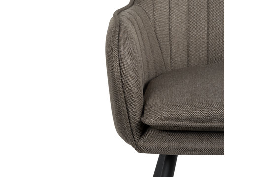 Brienne Eetkamerstoel - Bruin | Weave | Zwart stalen poten |Design eetkamerstoel
