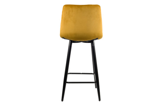 Tabouret De Bar Logan - Jaune Ocre Velours