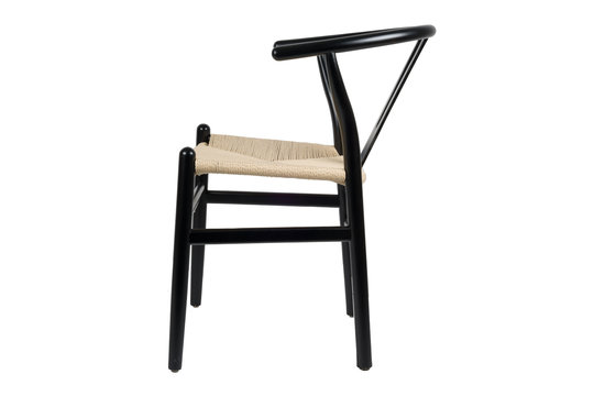 Vida Eetkamerstoel - Zwart/beige | Wishbone | Beuk hout | Geweven zitting | Scandinavisch Design - Copy