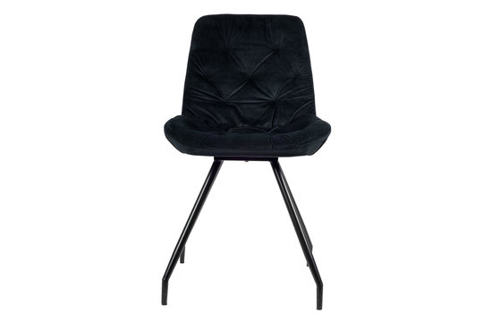 Rico Eetkamerstoel - Zwart | Velvet | Zwart stalen draaipoten | Design eetkamerstoel