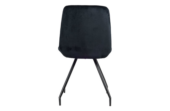 Rico Eetkamerstoel - Zwart | Velvet | Zwart stalen draaipoten | Design eetkamerstoel