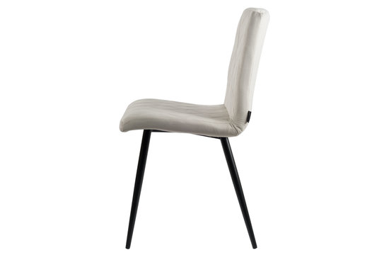 Anny Eetkamerstoel - Off White | Velours | Velvet | Zwart stalen poten | Design eetkamerstoel