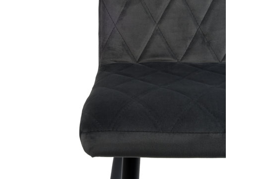 Anny Eetkamerstoel - Grijs | Velours | Velvet | Zwart stalen poten | Design eetkamerstoel