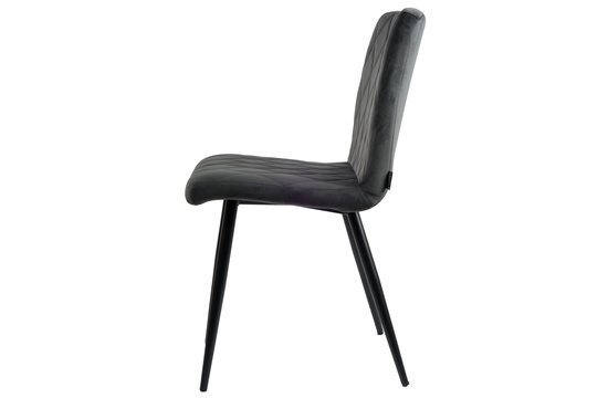 Anny Eetkamerstoel - Grijs | Velours | Velvet | Zwart stalen poten | Design eetkamerstoel