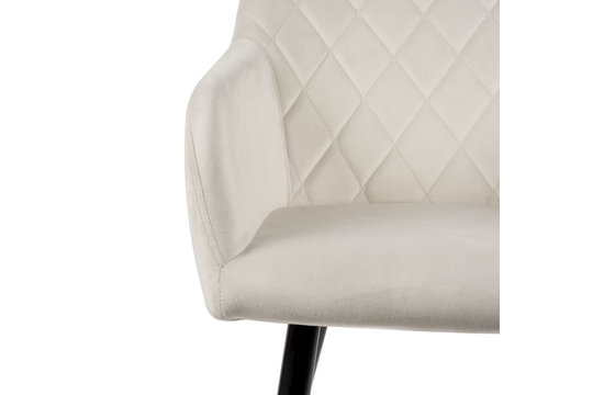 Mila Esszimmerstuhl - Off white Samt