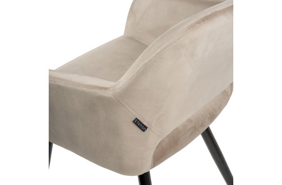 Jesper Esszimmerstuhl - Beige | Samt